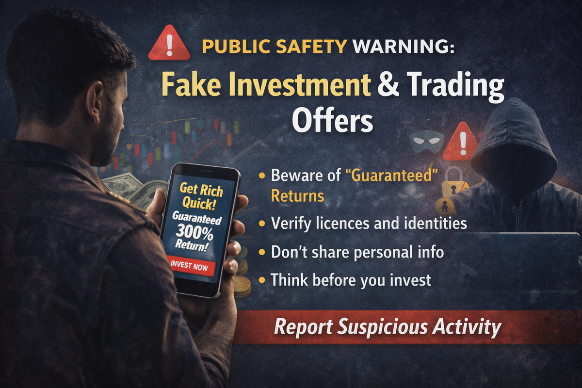 Dubai Police Warns Against Fake Investment and Trading Offers